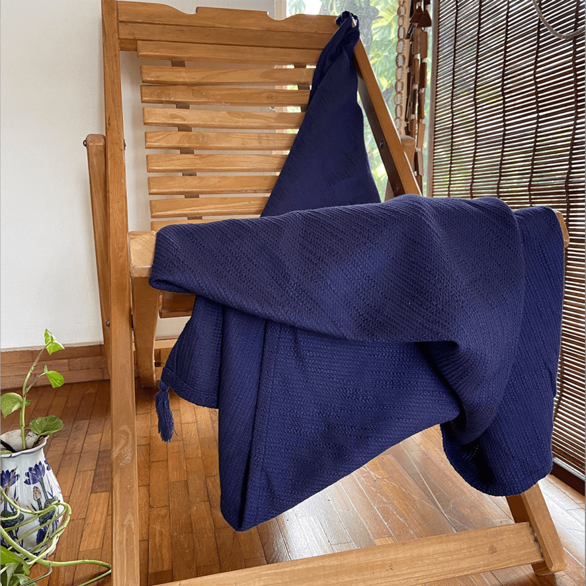 blue indigo cotton throws soft