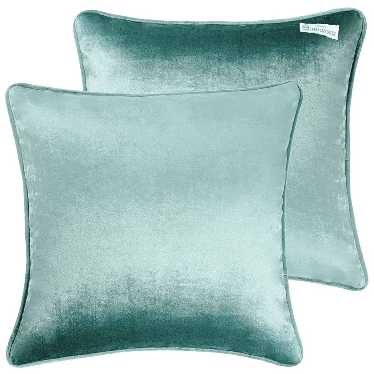 Aqua plain velvet cushion throw covers