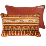 Printed linen lumbar pillow cover