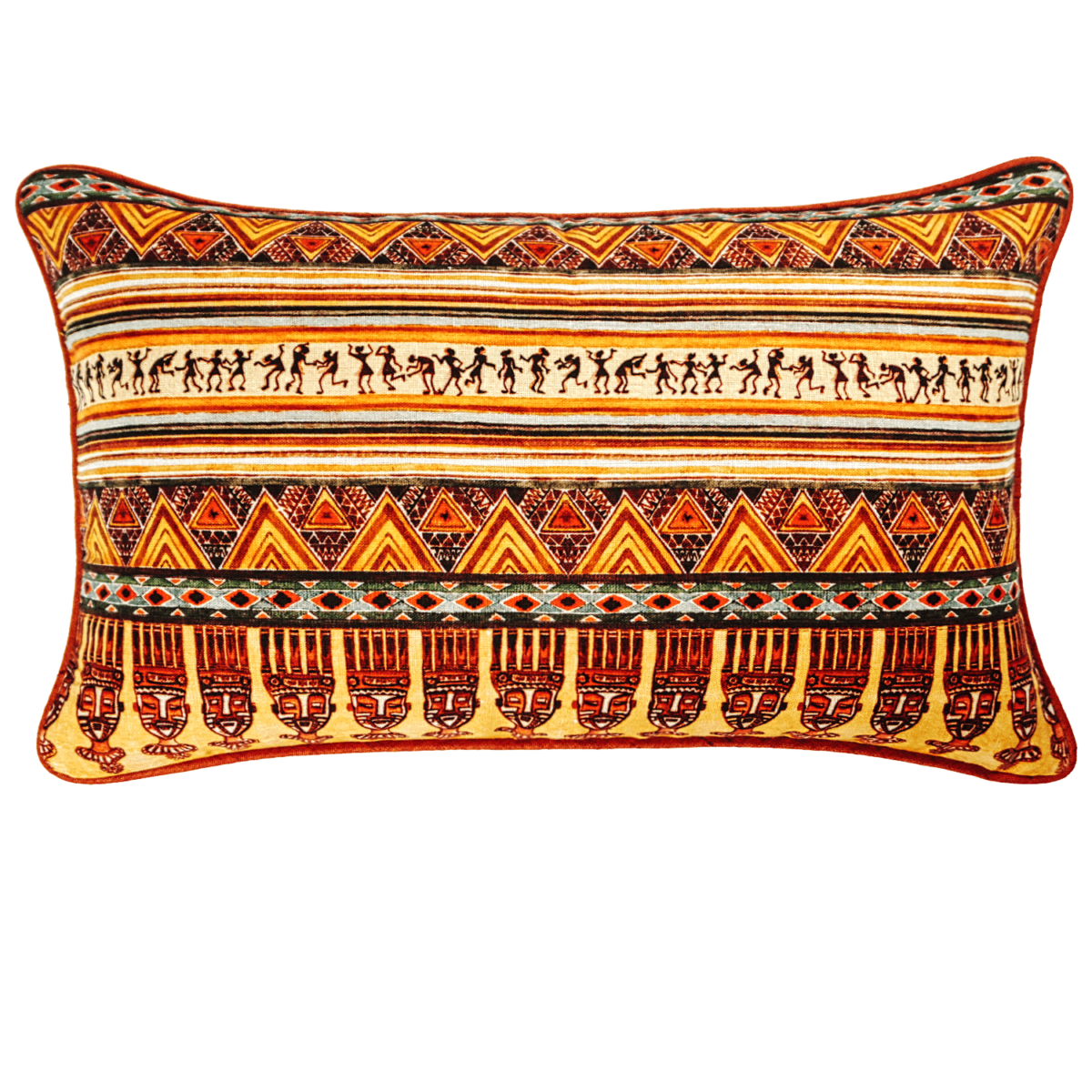 Printed linen lumbar pillow cover