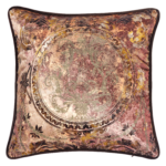 rustic copper pinted velvet decorative pillow 16X16