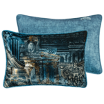 midnight printed velvet decorative pillow