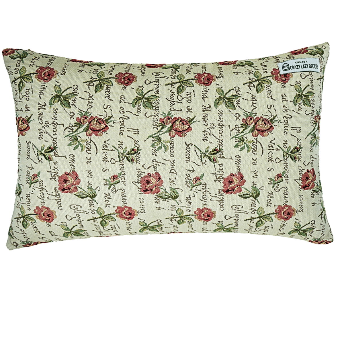 Woven rose lumbar pillow cover