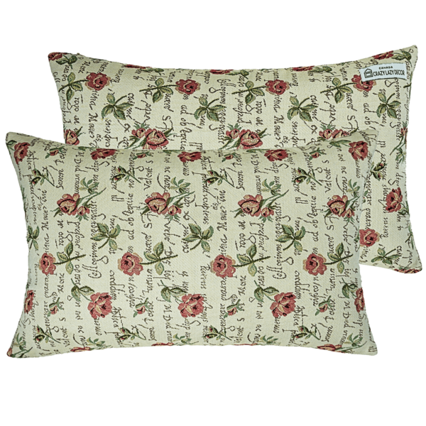 Woven rose lumbar pillow cover