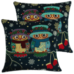 Owls decorative pillow 15" X15"