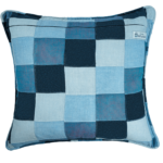 blue patch work decorative pillow cover