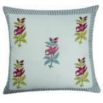 Spring hand printed cotton decorative pillow