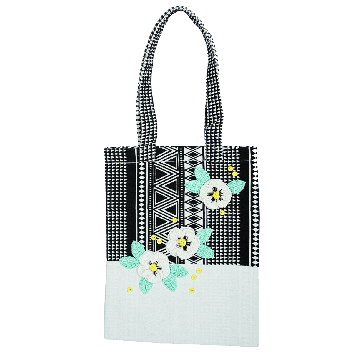 Seagreen white tote bag