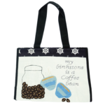 Cofee beans white black tote bag