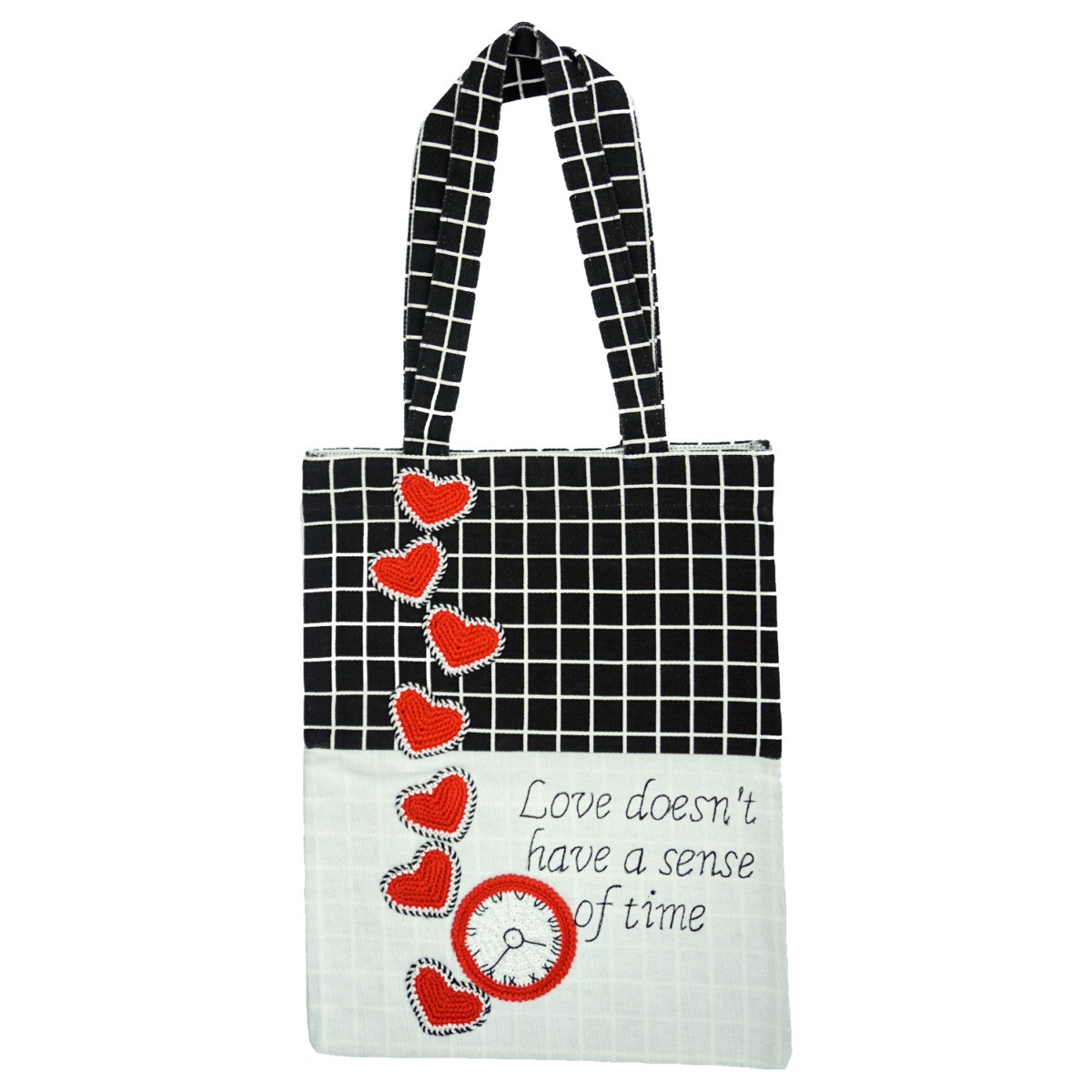 love white black tote bag