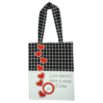 love white black tote bag