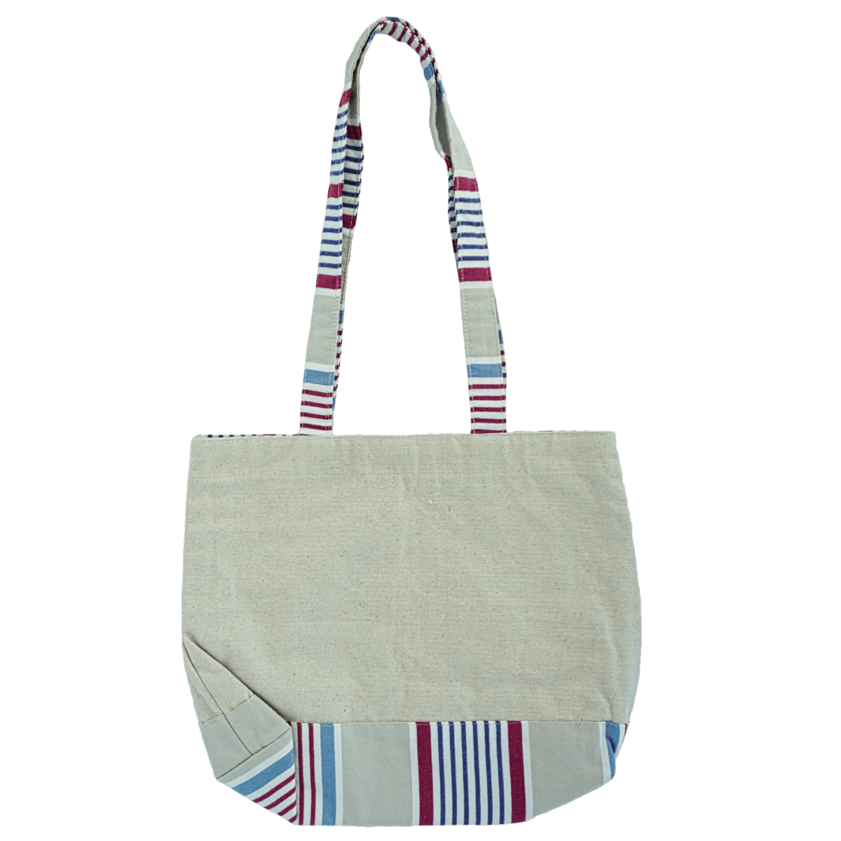 cream floral tote bag