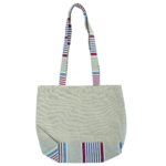 cream floral tote bag