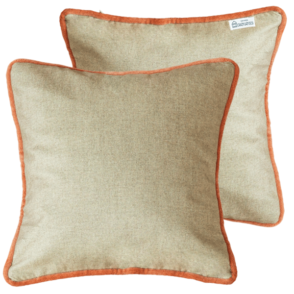 beige and coral throw velvet pillow cover