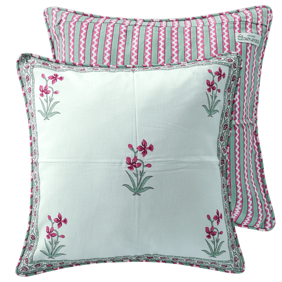 Summer flowers decorative pillow cover 18" X 18"