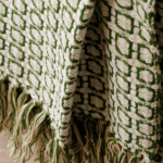 white green cotton vert blanc throws