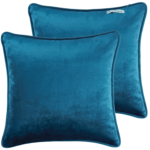 cyan plain velvet throw pillow cover