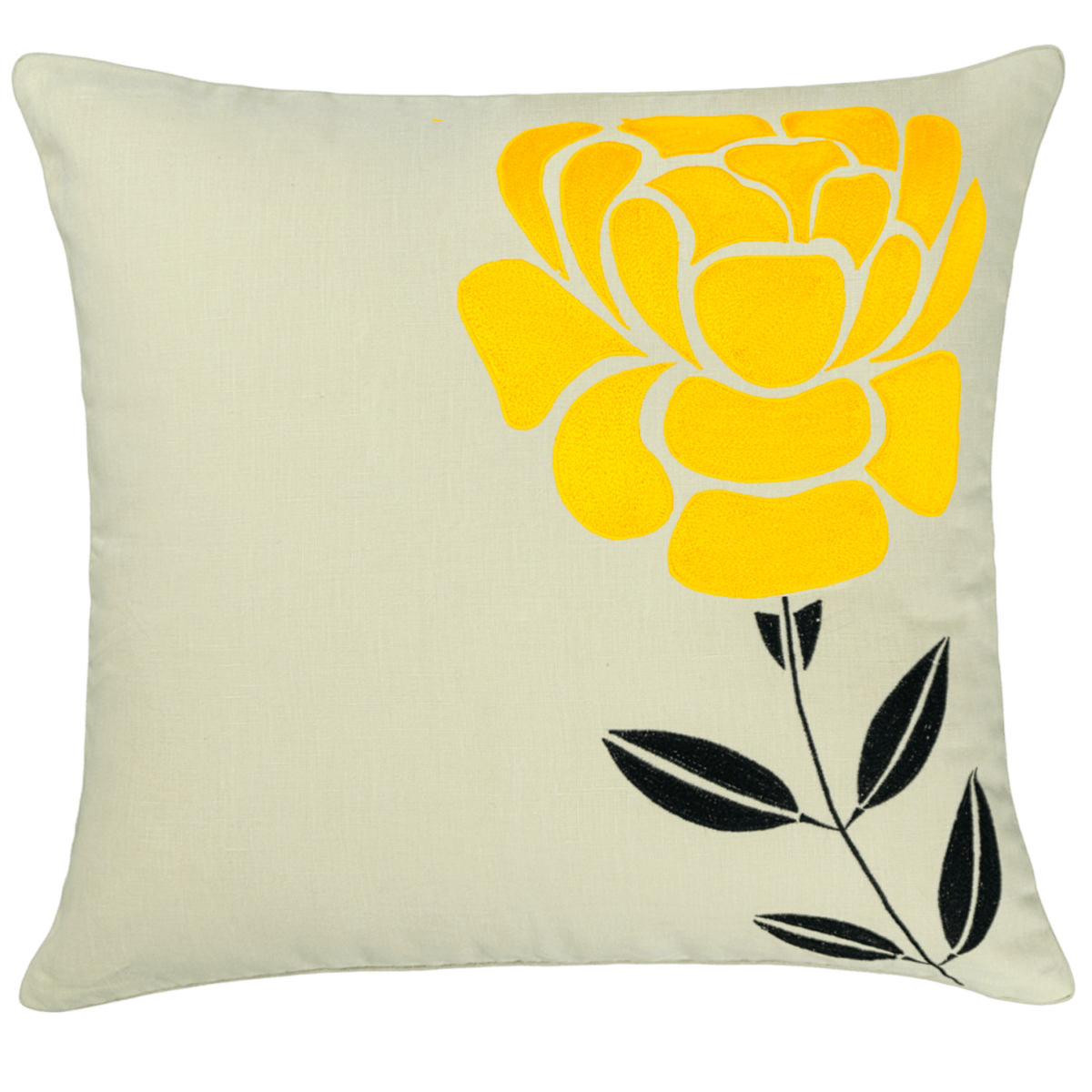 yellow decorative pillow 16" X 16"