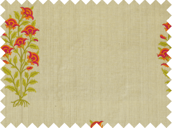 fuschia embroidered silk drapery fabric