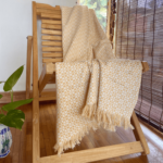 White yellow cotton throws