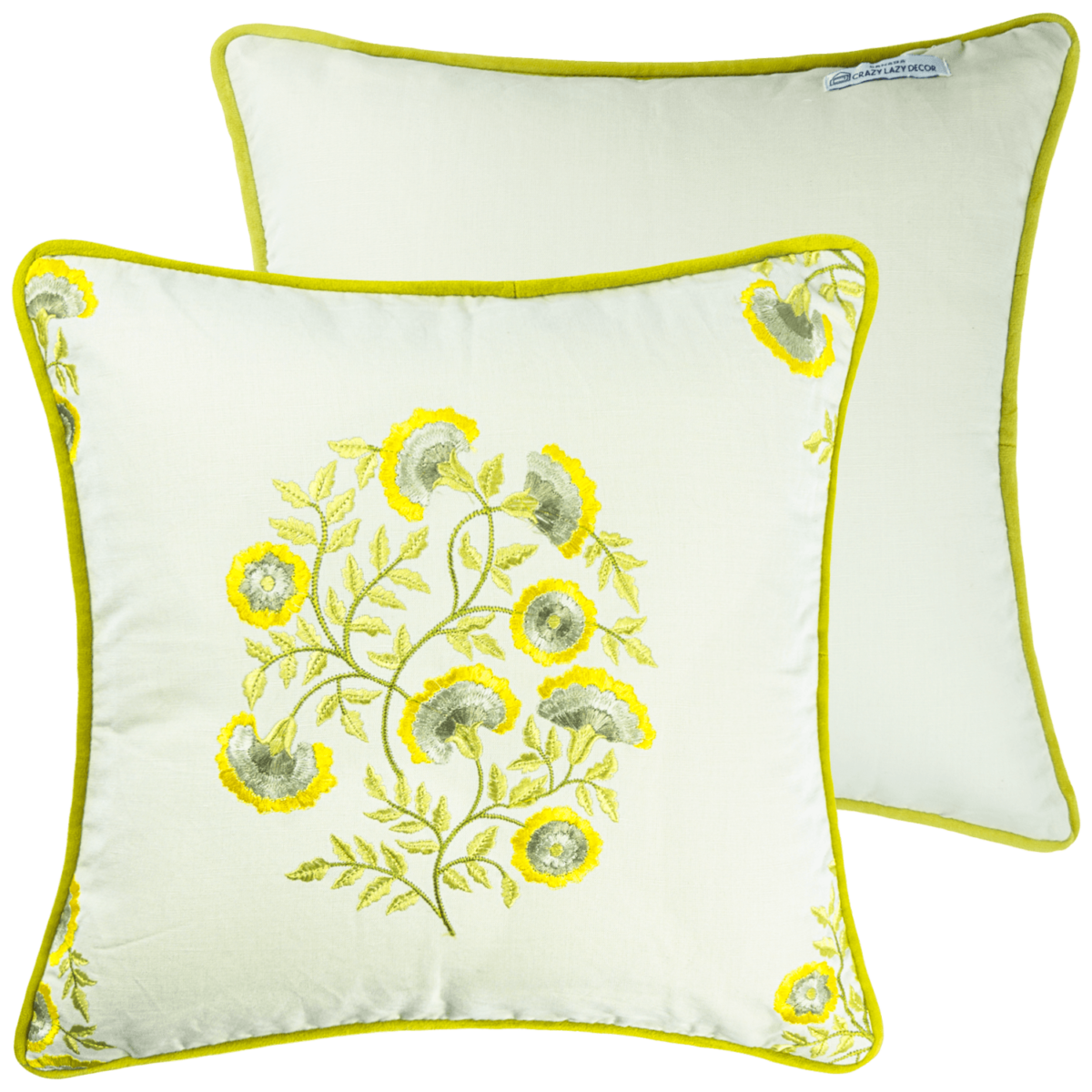 Lime flower decorative throw 16" X 16"