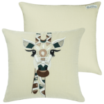 giraffe decorative linen pillow 16" X 16"