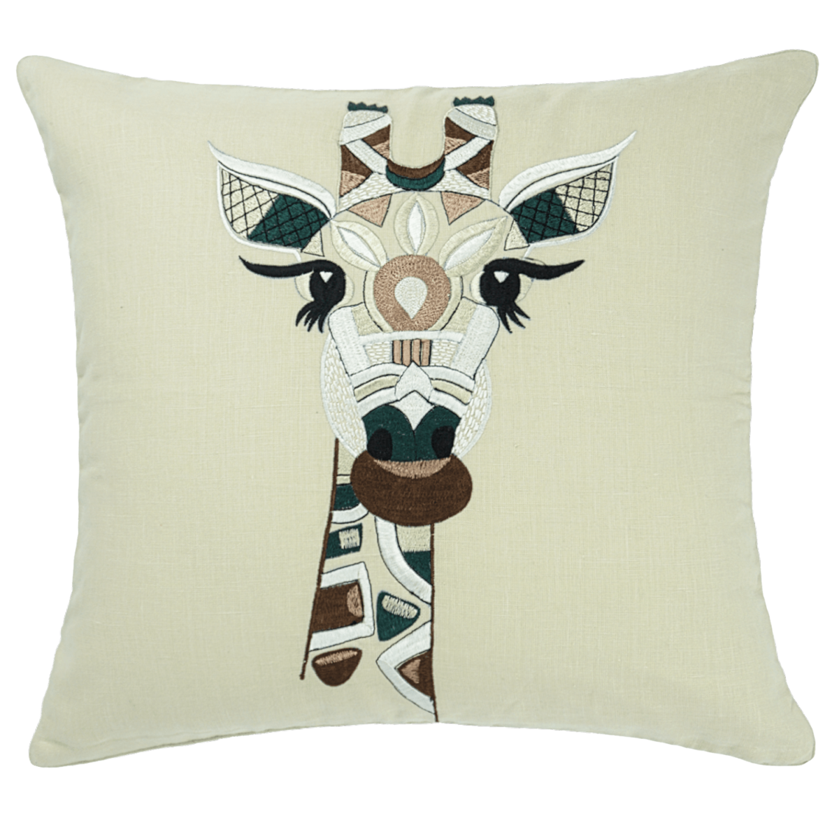 giraffe decorative linen pillow 16" X 16"