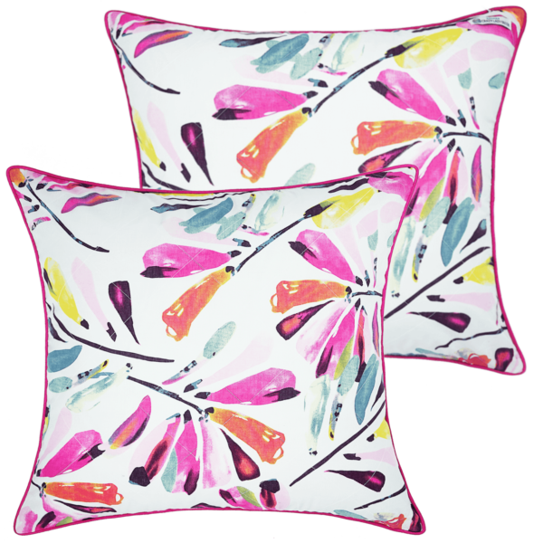 Pink linen decorative pillow 24" X 24"