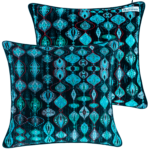 turquoise linen decorative pillow 16" X 16"