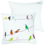 Chripping birds decorative pillow 16" X 16"