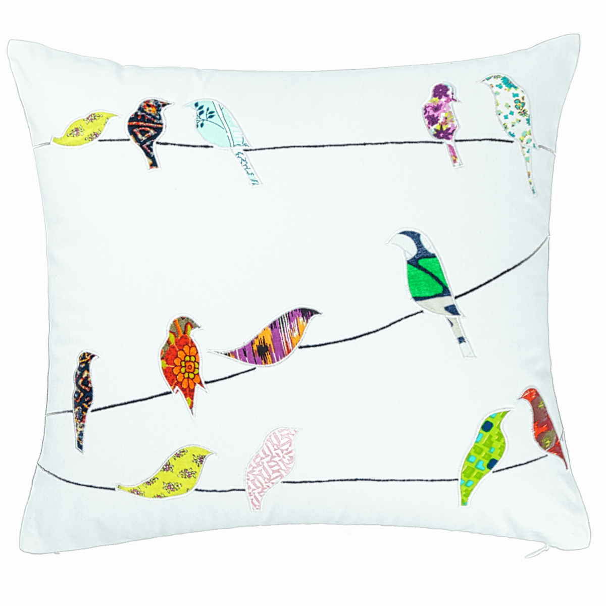 Chripping birds decorative pillow 16" X 16"