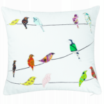 Chripping birds decorative pillow 16" X 16"
